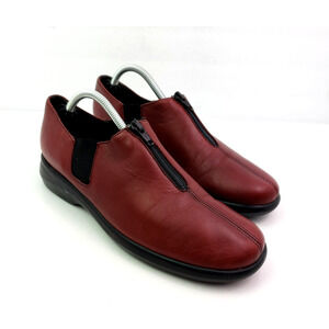 Munro American Tech Womens Size 8.5 N Maroon Red Leather USA Made Comfort Shoes